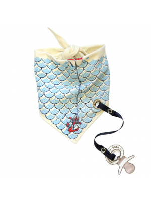 Bandana Bib with pacifier holder - Sailor