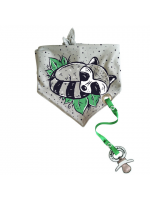 Bandana Bib with pacifier holder - Raccoon