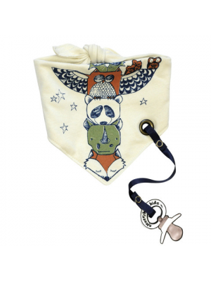 Bandana Bib with pacifier clip - Totem