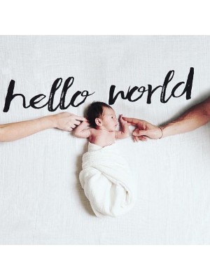 Modern Burlap Swaddle Hello