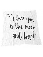 Modern Burlap Swaddle I love you to the moon and back