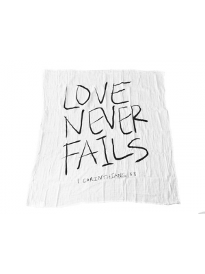 Modern Burlap Swaddle Love Never Fails