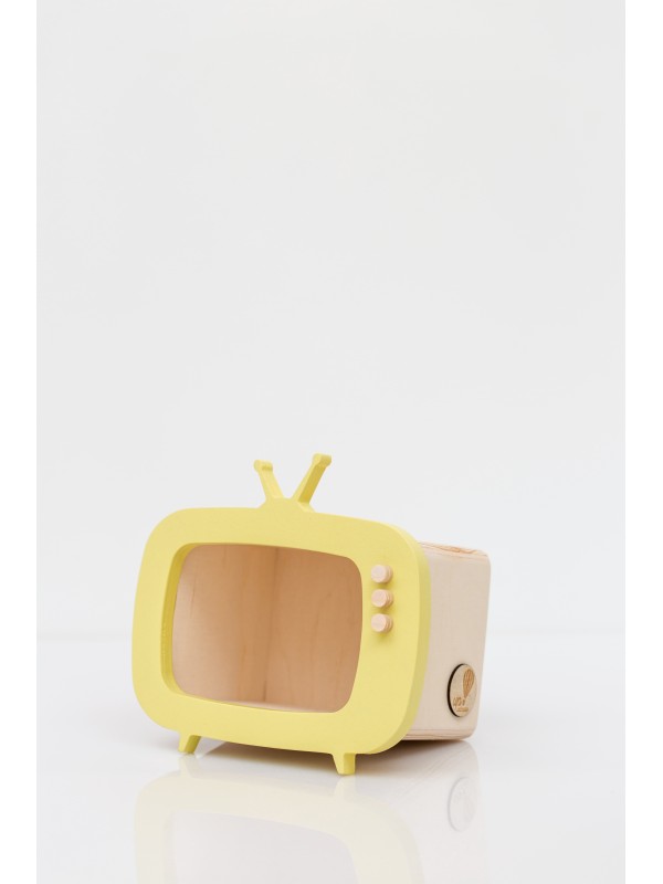 TV shelf mini teevee yellow